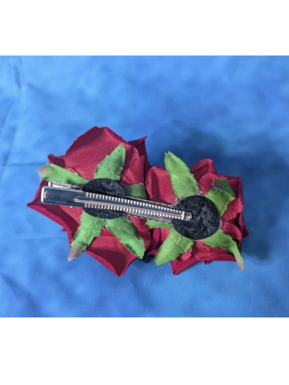Floral Red Rose Faux Flower Hair Accessory OSFM Alligator Clip